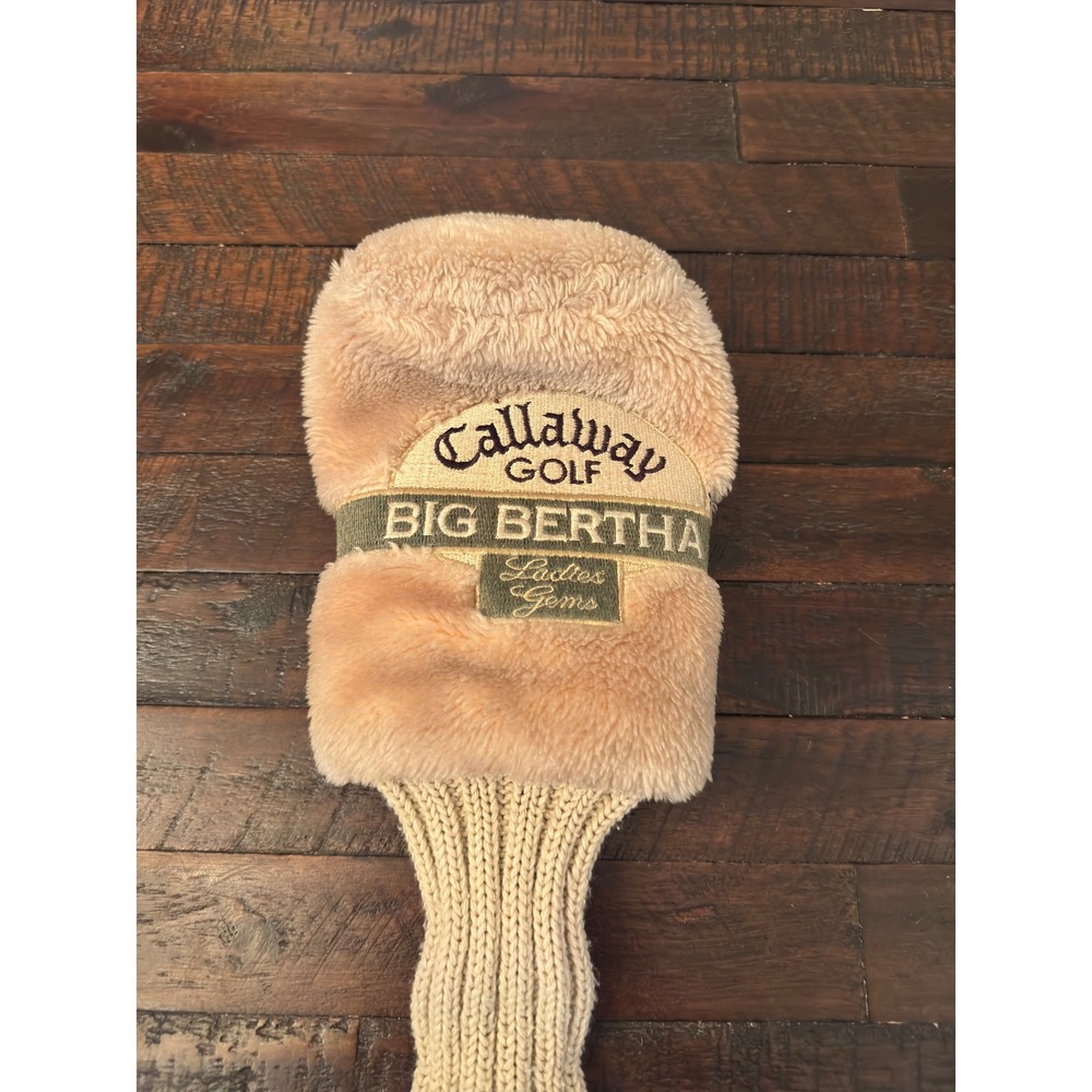 Callaway Golf Big Bertha Ladies Gems 3 Wood Headcover Peach Faux Fur Knit Sock